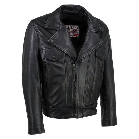 Milwaukee Leather USA MADE MLJKM5008 Men's Black Revolve Premium Leather Vented Motorcycle Jacket
