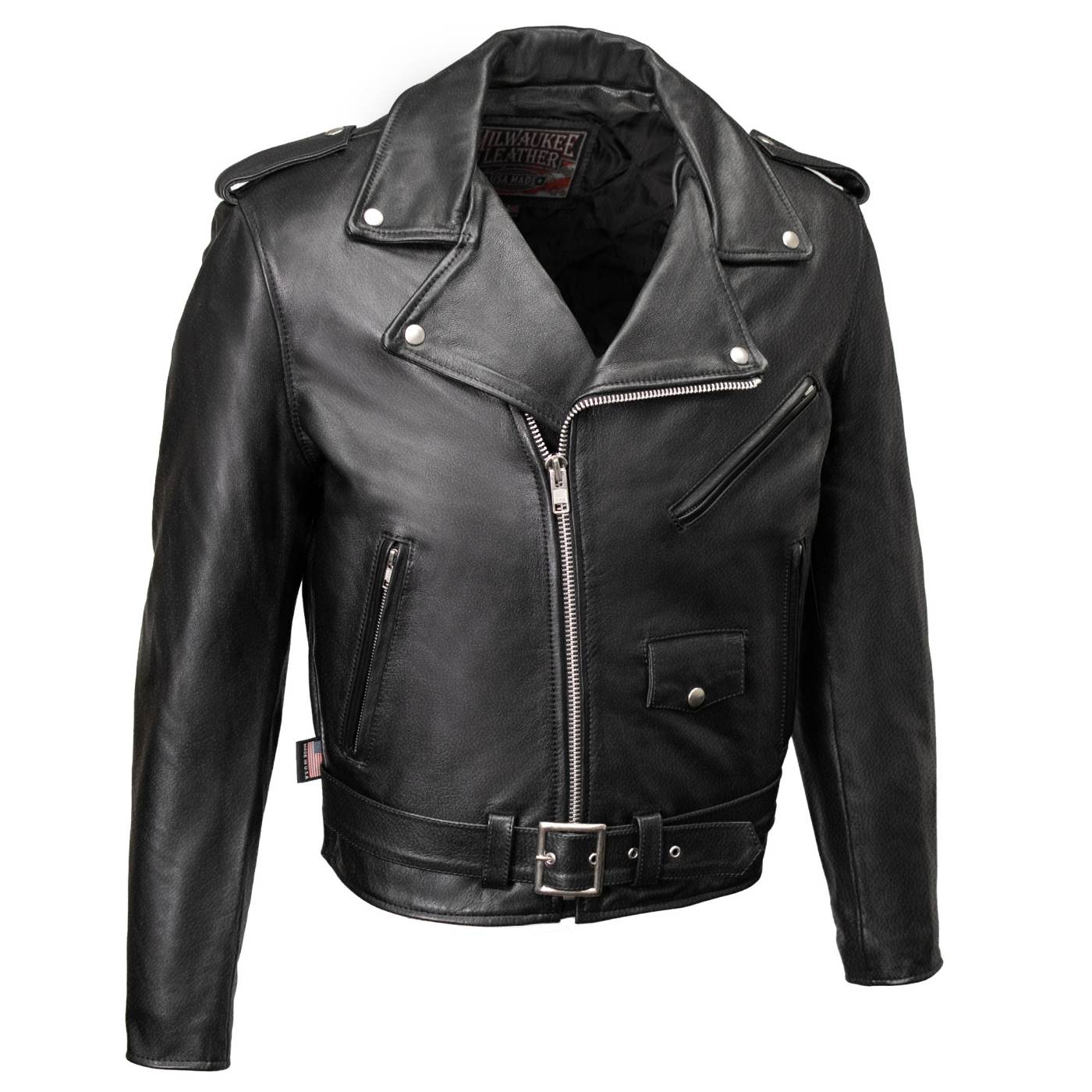 Milwaukee Leather USA MADE MLJKM5009 Men's Black The Dean Premium