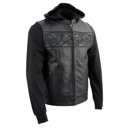 Milwaukee Leather Men's 2-in-1 Black Leather Vest, MLM3563