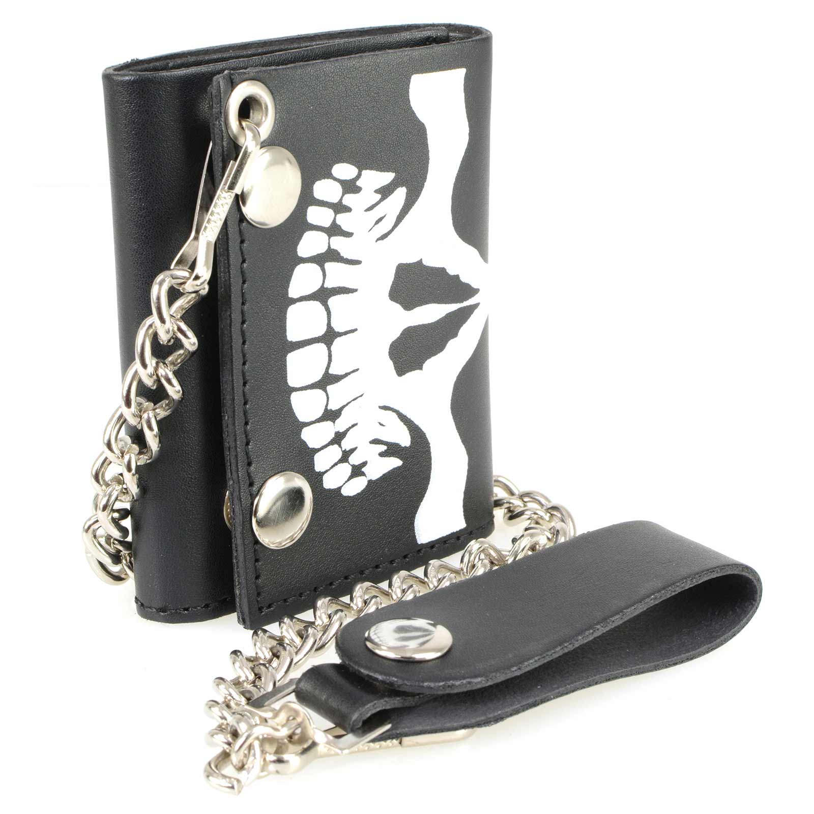 Milwaukee Leather MLW7834 Men's 4” Leather “Skeleton Teeth” Tri