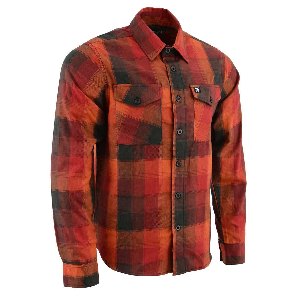 Milwaukee Leather Mng11641 Men's Flannel Plaid Shirt Orange with Red and Black Long Sleeve Cotton Button Down Shirt Small Milwaukee Leather Mng11641 Men's Flannel Plaid Shirt Orange with Red and Black Long Sleeve Cotton Button Down Shirt Small