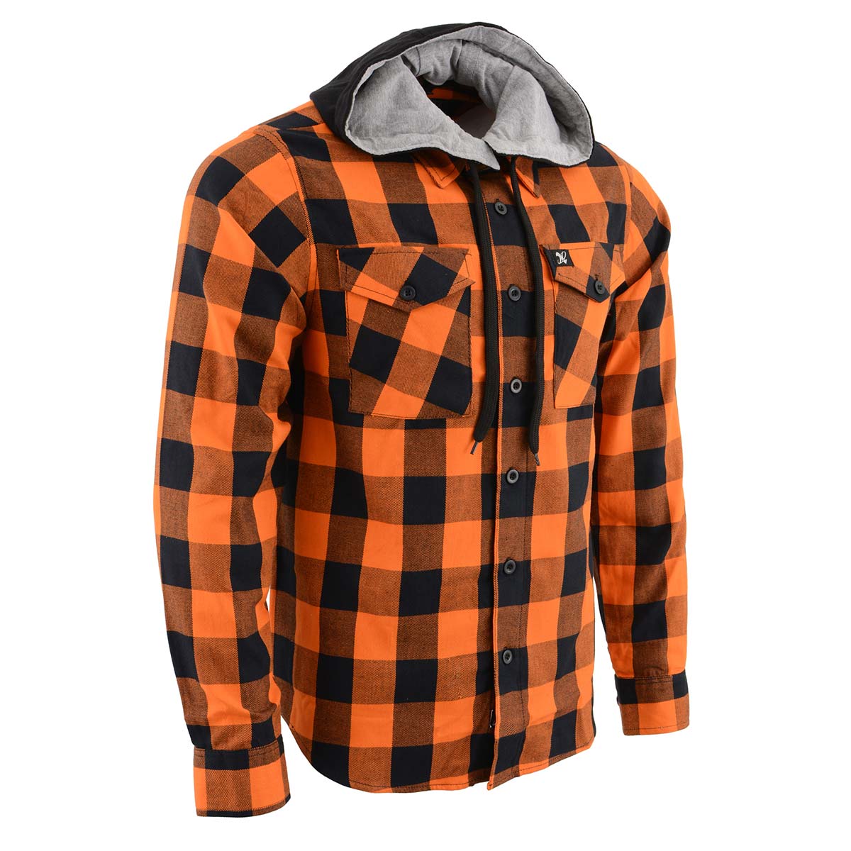 Milwaukee Leather MNG11642 Men's Flannel Plaid Orange and