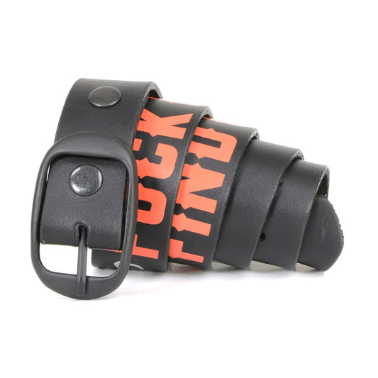 Milwaukee Leather MP7110 Men's F* Around - Find Out Black Leather Belt w/ Interchangeable Buckle - 1.5 inches Wide