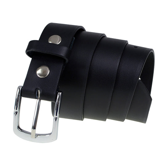 Milwaukee Leather MP7114 Men's Light Black Genuine Leather Belt with Interchangeable Buckle - 1.5 inches Wide