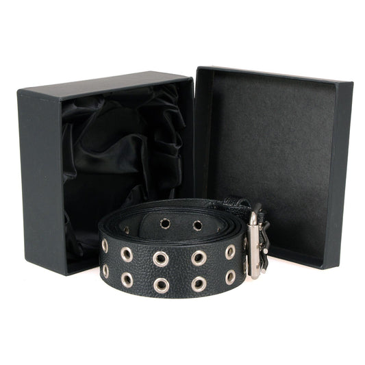 Milwaukee Leather Men's Black Grommet Cowhide Belt, MP7119
