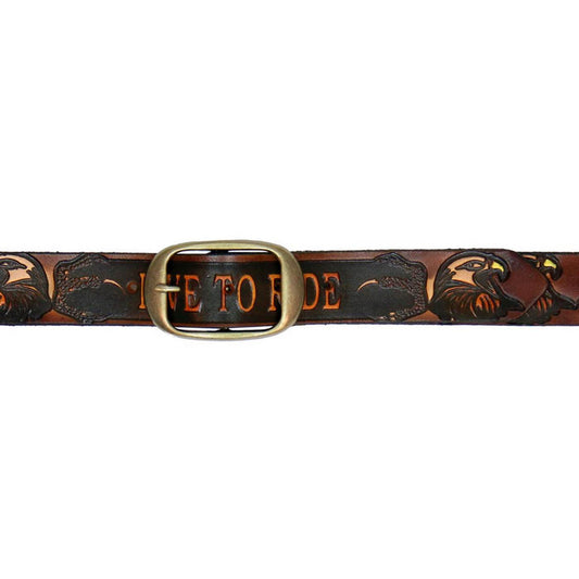 Milwaukee Leather Men's Live to Ride Eagle Genuine Leather Belt, MP7125