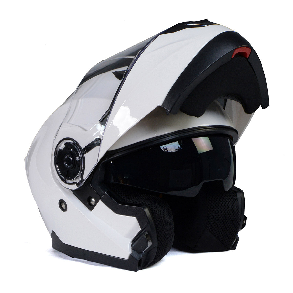 Milwaukee Helmets MPH9816DOT Breeze White Advanced Motorcycle Modular Helmet Biker w/Drop Down Visor