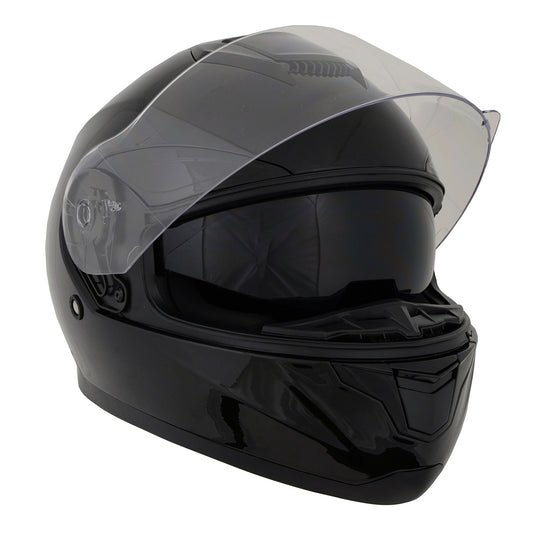 Milwaukee Helmets MPH9836DOT Sweeper Gloss Black DOT Approved Motorcycle Full Face Helmet Biker w/ Drop Down Visor