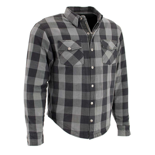 Milwaukee Leather Men's Long Sleeve Protective Flannel. MPM1630