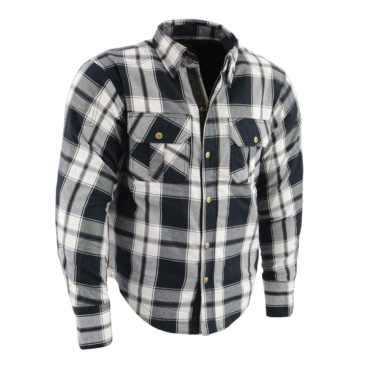 Milwaukee Leather MPM1644 Men's Plaid Flannel Biker Shirt with CE Milwaukee Leather MPM1644 Men's Plaid Flannel Biker Shirt with CE