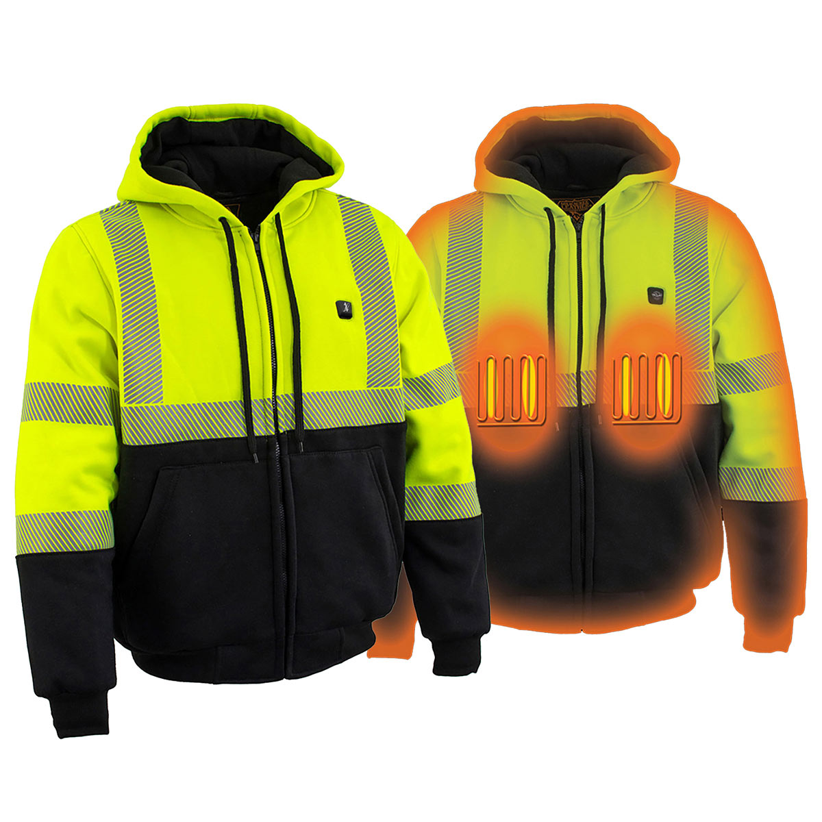Nexgen Heat MPM1773SET Men's Heated High Visibility Work Hoodie