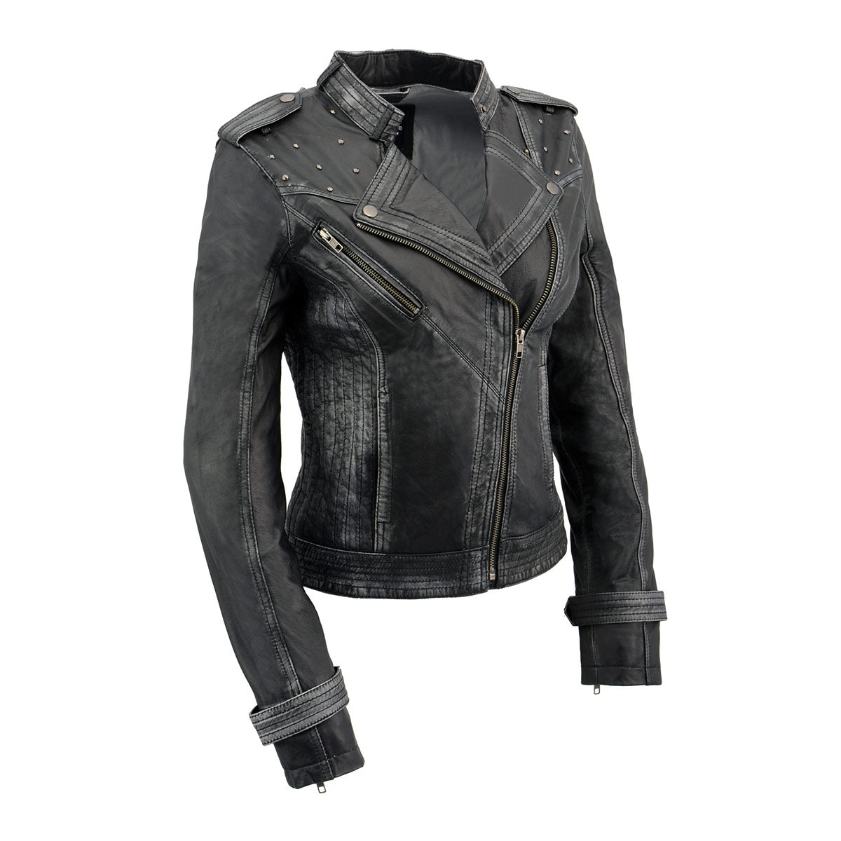 Milwaukee Leather – Set Da 2 Borse Laterali Rigide In PVC Nero Per Moto, Impermeabili, Con Borchie Cromate, 45,7 X 40,6 X 22,9 Cm - 2