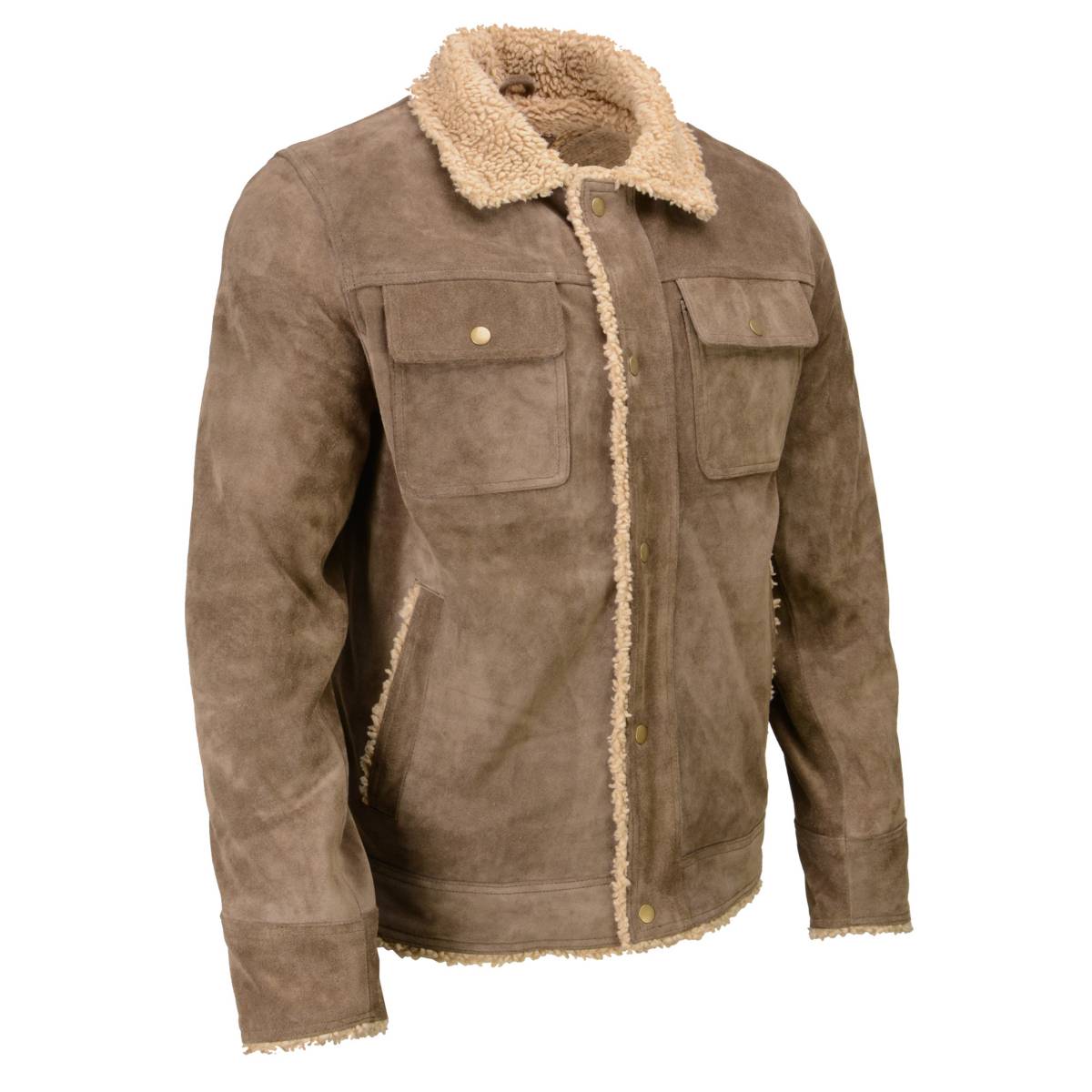 Milwaukee Leather Vintage SFM1811 Men's Classic Taupe Suede