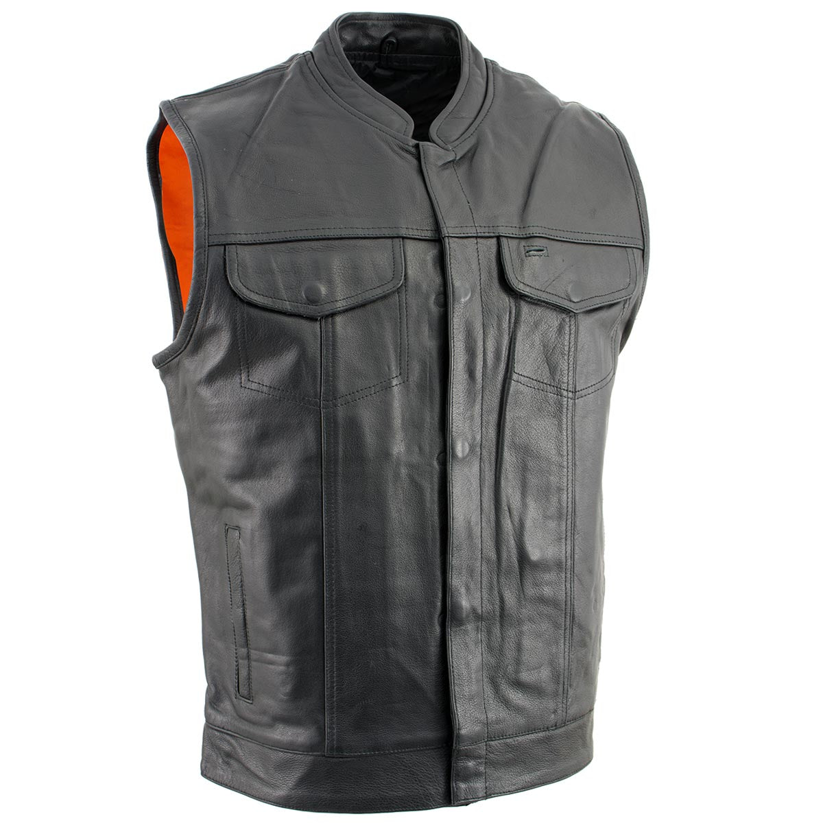 Open Road Men's Flannel Lined Leather Club Vest