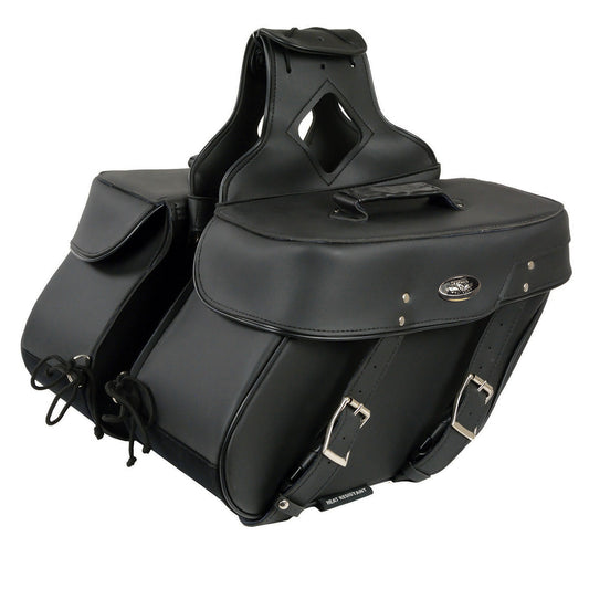 Milwaukee Leather SH592ZB Black Zip-Off PVC Throw Over Slanted Saddlebags