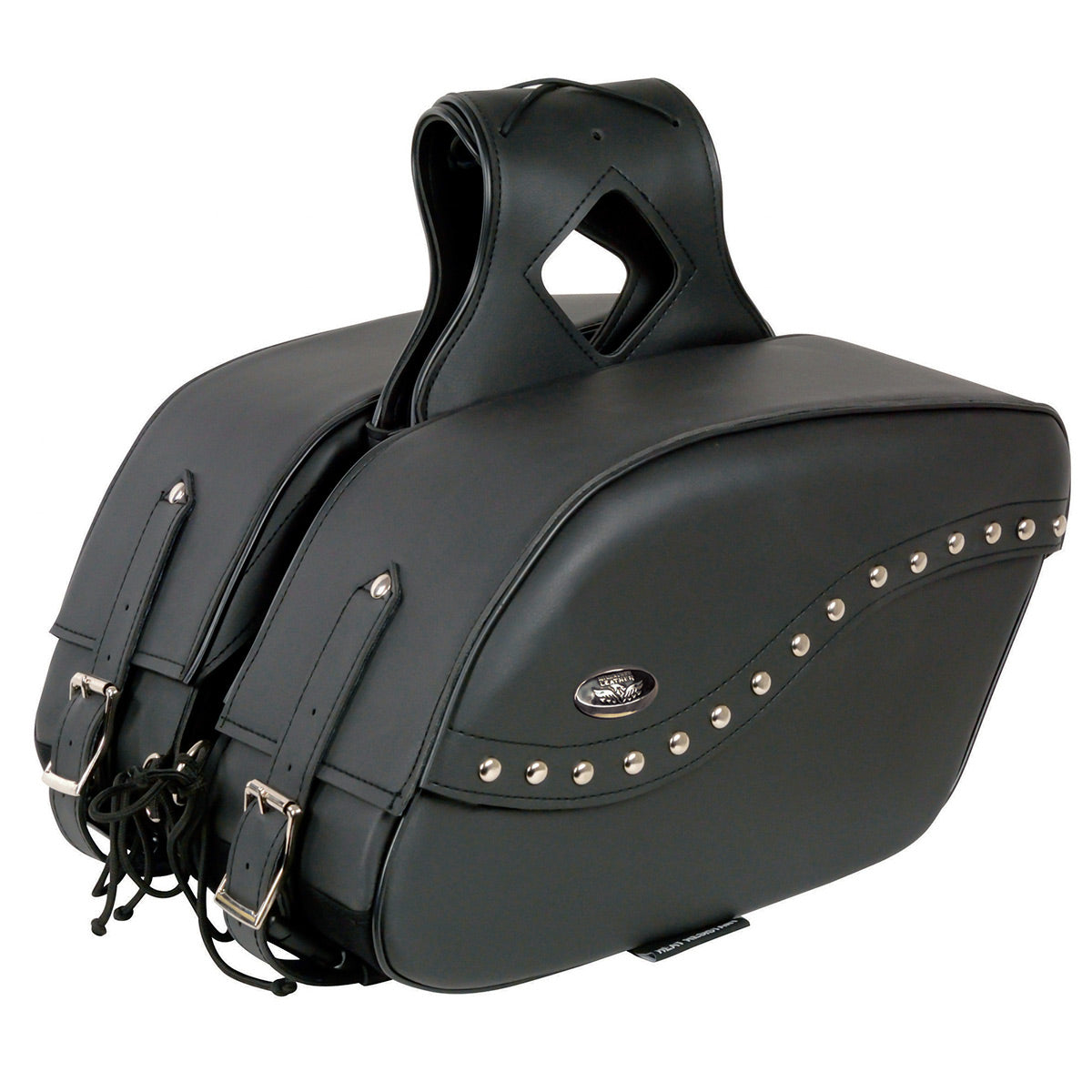 sho Milwaukee Leather SH646ZB Black Zip-Off PVC Studded Throw Over