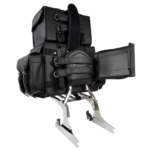 Milwaukee Leather SH65001 Large Black PVC 4-Piece Motorcycle Touring Tail Bag