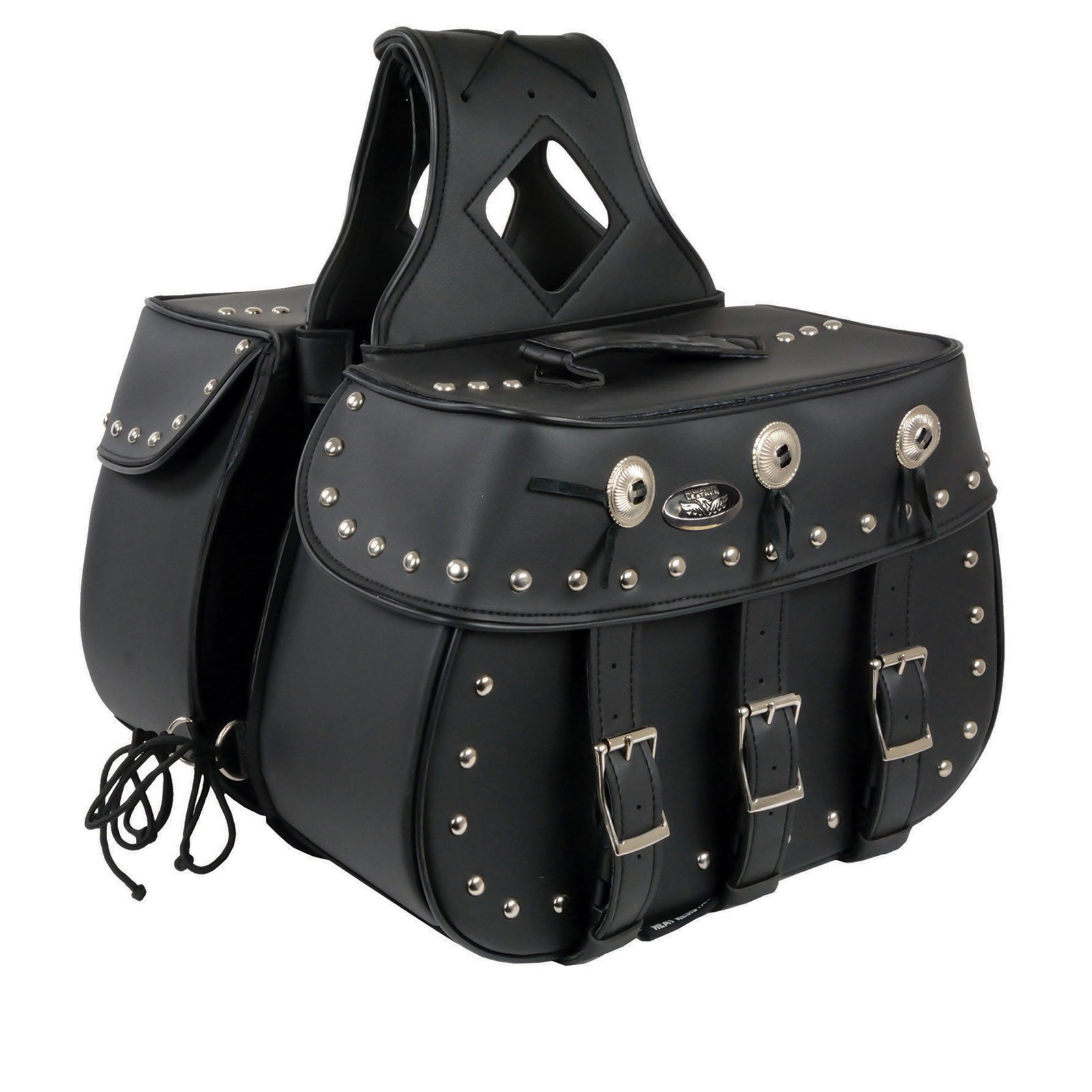 Milwaukee Leather SH652ZB Black Zip-Off Triple Buckle PVC Throw