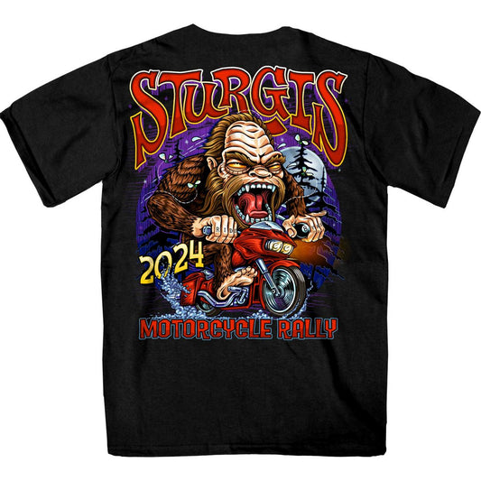2024 Sturgis Men's Bigfoot Black Motorcycle Rally T-Shirt SPB1111