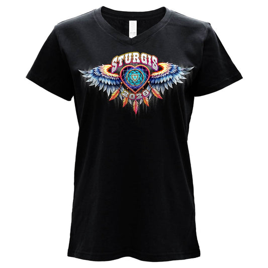 2026 Ladies Sturgis Motorcycle Rally Dream Catcher Pink Short Sleeve T-Shirt - SPL1952