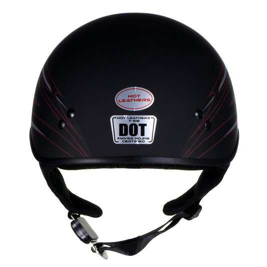 Hot Leathers Tribal Black Motorcycle Skull Cap Half Helmet DOT Approved HLT68
