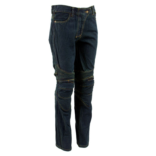 Ladies XS2823 Blue Denim Motorcycle Pants with CE Approved Armor