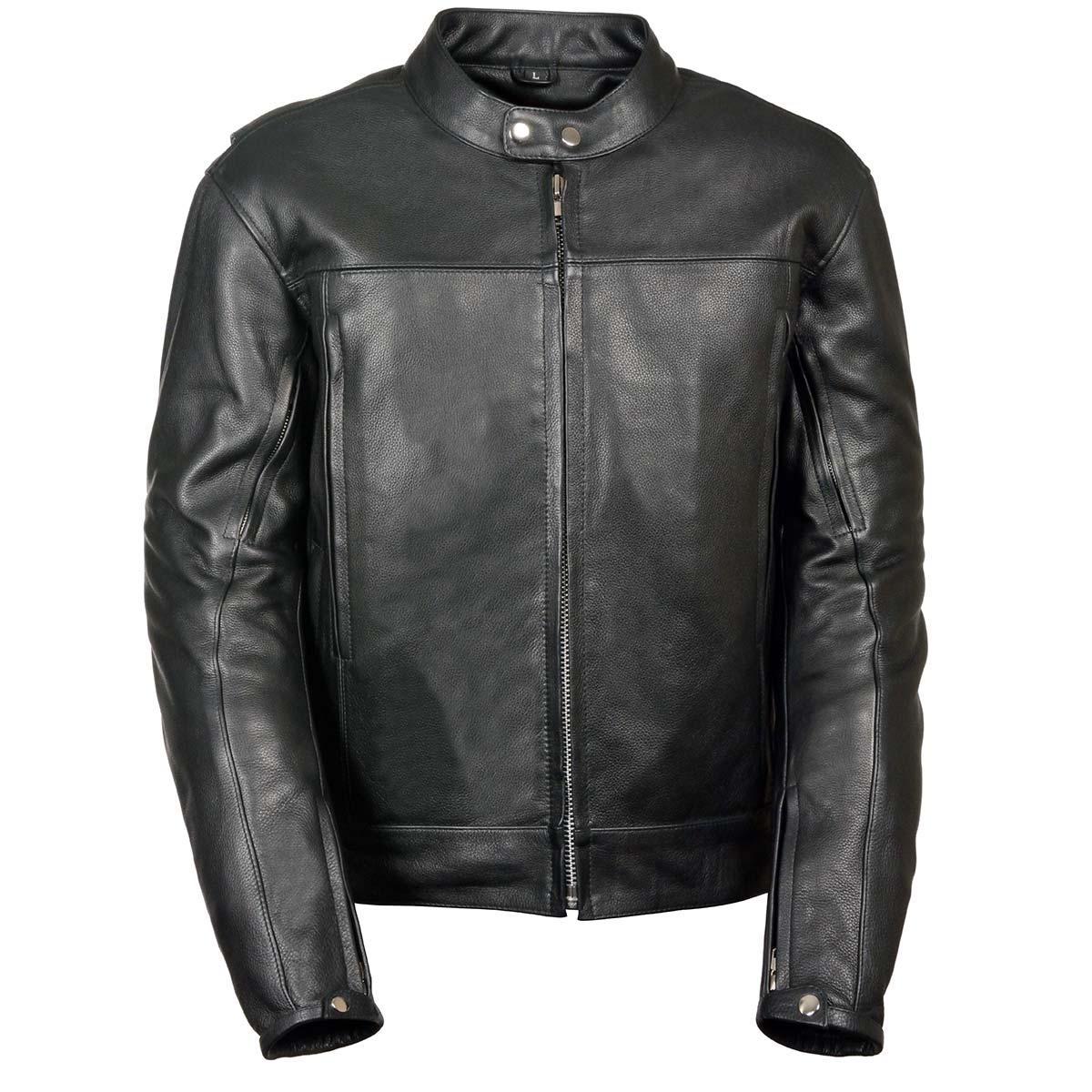 Z1R1540 Men's '357' Classic Collarless Black Leather Jacket