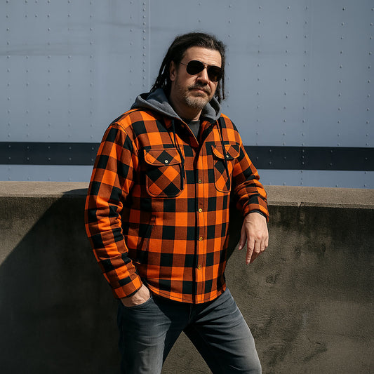 Hooded Armored Long Sleeve Flannels
