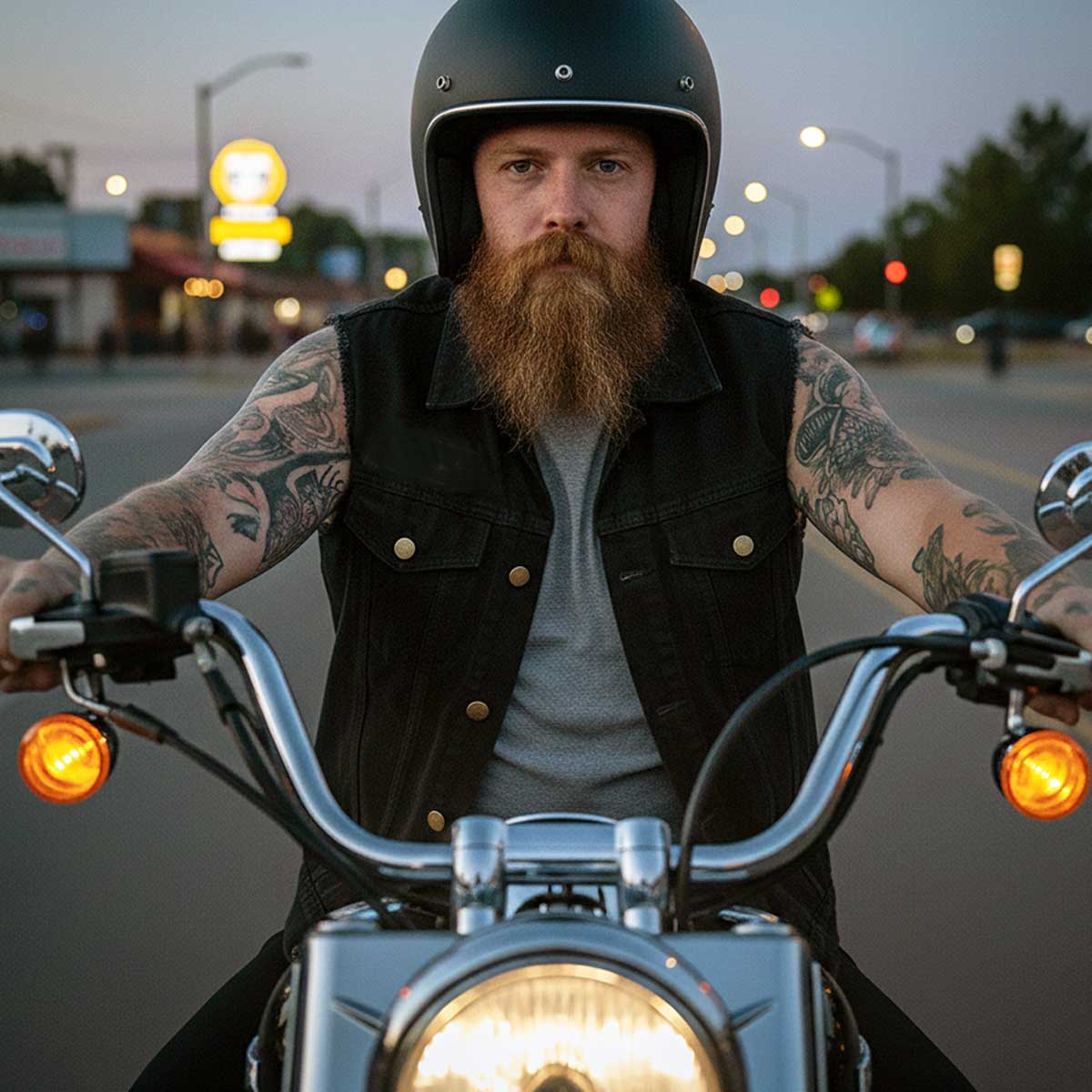 Milwaukee Leather DM1331 Men's Black Denim Motorcycle Biker Riders Vest w/ Shirt Style Collar