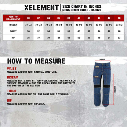 Xelement Men's Classic Fit Denim Motorcycle Racing Pants with CE Armor Protection 055030 055029