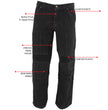 Milwaukee Leather MDM5014 Men's Classic Fit Black Denim Motorcycle Rider Racing Pants w/ CE Armor on Knees