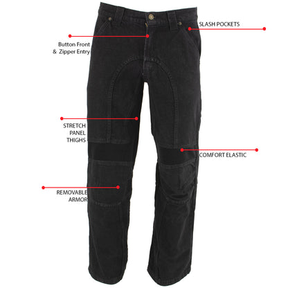 Xelement Men's Classic Fit Denim Motorcycle Racing Pants with CE Armor Protection 055030 055029