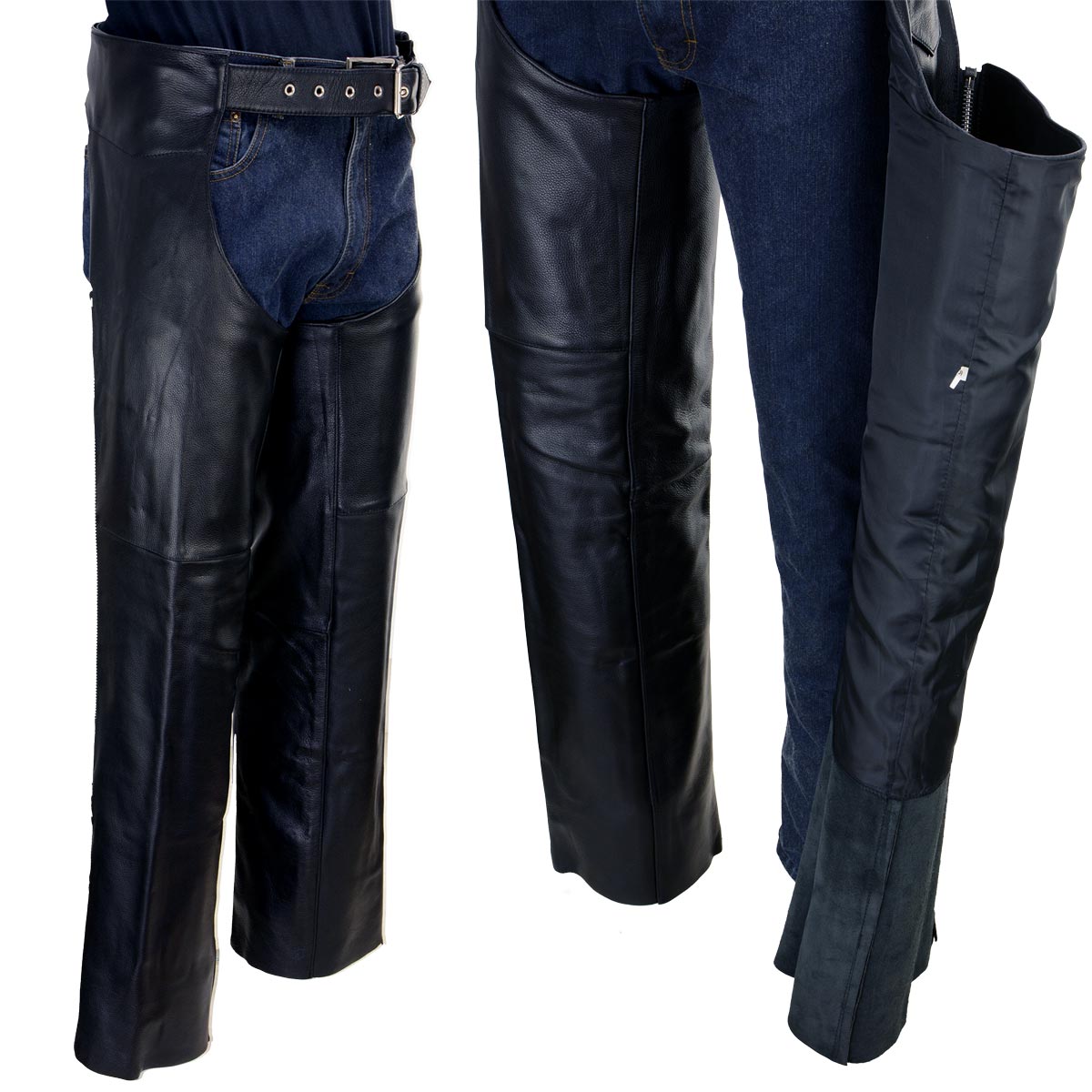 Milwaukee Leather LKM5723 Classic Black Leather Unisex Motorcycle