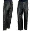 Milwaukee Leather LKM5727 Men's Black Premium Leather Motorcycle Rider Protective Over Pants w/ Side Zipper Entry