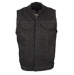 M Boss Motorcycle Apparel BOS13000 Men's Black Denim Club Style Vest with Hidden Zipper