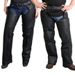 Hot Leathers CHM1001 Black Fully Lined Unisex Premium Leather Motorcycle Biker Rider Chaps