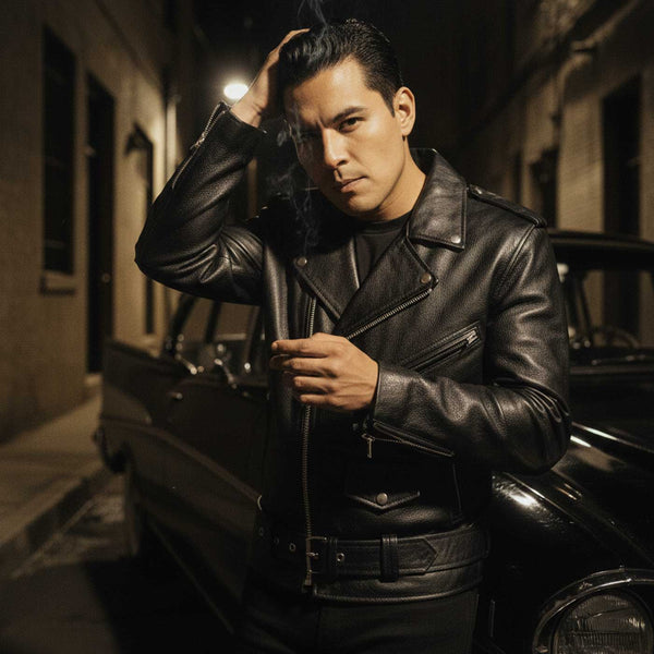 Event Leather EL5411 Men's Black Classic Side Lace Motorcycle Leather Jacket – Motorcycle Riding Jackets