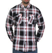 Hot Leathers FLM2003 Men's Black White and Red Long Sleeve Flannel Shirt