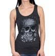 Hot Leathers GLC2378 Skull Bandana Tank Top Shirt with Rhinestones in Heather Charcoal Color
