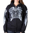 Hot Leathers GLZ4009 Women's Asphalt Angel Black Zipper Hoodie