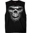 Hot Leathers GMT3202 Men’s Black and White Shredder Skull Tank Top Shirt