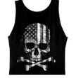 Hot Leathers GMT3429 Men’s ‘Flag Skull’ Black Tank Top Shirt