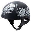 Hot Leathers HLD1021 Lady Rider Flat Black Motorcycle DOT Approved Skull Cap Half Biker Helmet