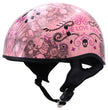 Hot Leathers HLD1048 Live, Love Ride Gloss Pink Motorcycle DOT Approved Skull Cap Half Biker Helmet