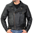 Hot Leathers JKM1022 Mens Motorcycle Leather Jacket with Concealed Carry Pocket