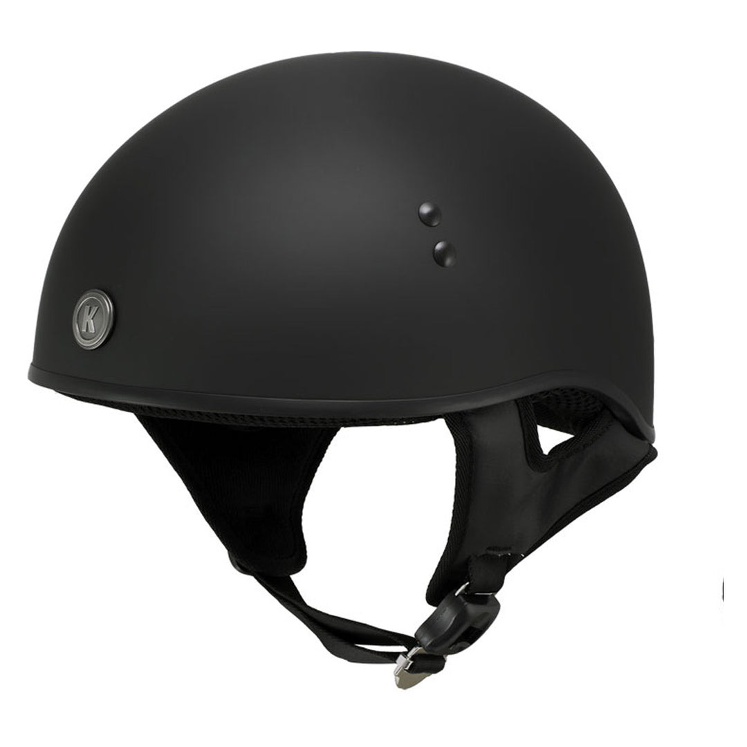 Klutch K-6 'Laid Low' Flat Black Half Face Motorcycle Skull Helmet