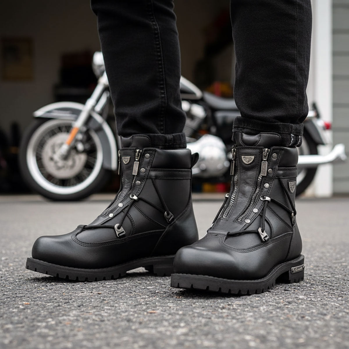Milwaukee Motorcycle Clothing Co. Black Motorcycle Boots MB440EEE