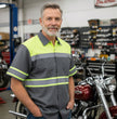 Milwaukee Motorcycle Clothing Co. Men’s Safeway Green/Grey Mechanic Rider Ready Shirt w/ Reflective Strip MDM11615