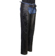 Milwaukee Leather Women's Leather Motorcycle Chaps w/ Embroidery Detail, Adjustable Fit Riding Gear - LKL16701