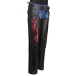 Milwaukee Leather Women's Leather Motorcycle Chaps w/ Embroidery Detail, Adjustable Fit Riding Gear - LKL16703